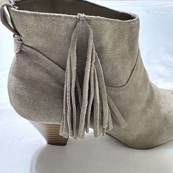 American Eagle Outfitter Women Tan PullOn Suede Fringe Western Ankle Boots Sz 8 - Picture 3 of 13